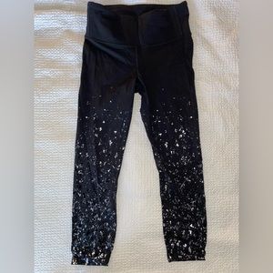 Lululemon Speed Wunder Mid-Rose Crop 23” *Speckle Shine Size 6